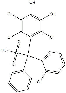 (2-Chlorophenyl)(2,3,6-trichloro-4,5-dihydroxyphenyl)phenylmethanesulfonic acid Struktur