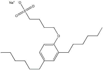 4-(2,4-Dihexylphenoxy)butane-1-sulfonic acid sodium salt Struktur