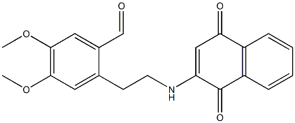 2-[2-[(1,4-Dihydro-1,4-dioxonaphthalen)-2-ylamino]ethyl]-4,5-dimethoxybenzaldehyde Struktur