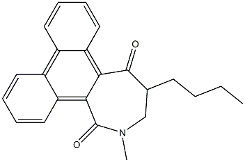 2-Methyl-2,3-dihydro-4-butyl-1H-phenanthro[9,10-c]azepine-1,5(4H)-dione Struktur