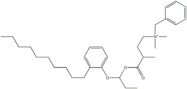 N,N-Dimethyl-N-benzyl-N-[3-[[1-(2-decylphenyloxy)propyl]oxycarbonyl]butyl]aminium Struktur