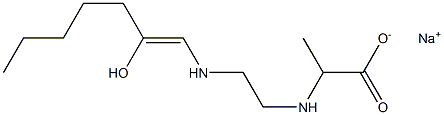 2-[N-[2-[N-(2-Hydroxy-1-heptenyl)amino]ethyl]amino]propionic acid sodium salt Struktur