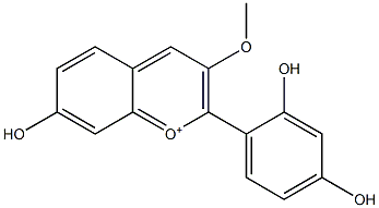 2-(2,4-Dihydroxyphenyl)-7-hydroxy-3-methoxy-1-benzopyrylium Struktur