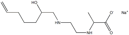 2-[N-[2-[N-(2-Hydroxy-6-heptenyl)amino]ethyl]amino]propionic acid sodium salt Struktur