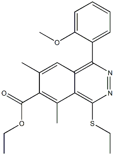 1-(2-Methoxyphenyl)-4-ethylthio-5,7-dimethylphthalazine-6-carboxylic acid ethyl ester Struktur