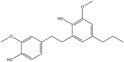 2-Methoxy-4-[2-(2-hydroxy-3-methoxy-5-propylphenyl)ethyl]phenol Struktur