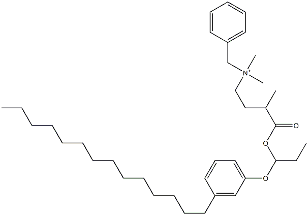 N,N-Dimethyl-N-benzyl-N-[3-[[1-(3-tetradecylphenyloxy)propyl]oxycarbonyl]butyl]aminium Struktur