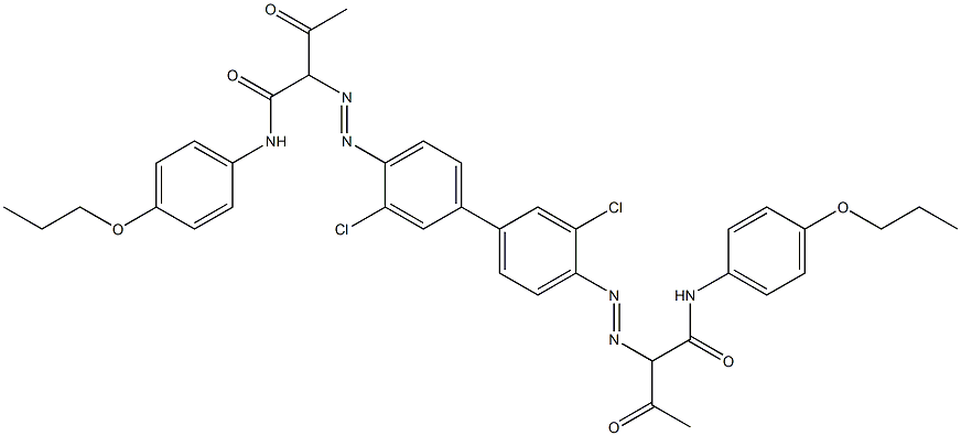 4,4'-Bis[[1-(4-propoxyphenylamino)-1,3-dioxobutan-2-yl]azo]-3,3'-dichloro-1,1'-biphenyl Struktur