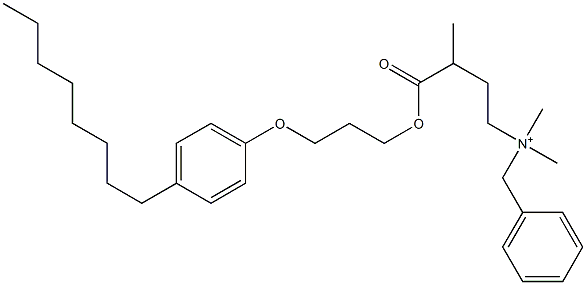 N,N-Dimethyl-N-benzyl-N-[3-[[3-(4-octylphenyloxy)propyl]oxycarbonyl]butyl]aminium Struktur