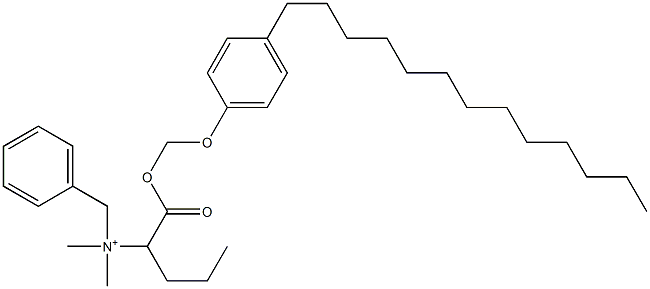 N,N-Dimethyl-N-benzyl-N-[1-[[(4-tridecylphenyloxy)methyl]oxycarbonyl]butyl]aminium Struktur