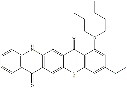 1-(Dibutylamino)-3-ethyl-5,12-dihydroquino[2,3-b]acridine-7,14-dione Struktur