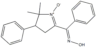 2-[Phenyl(hydroxyimino)methyl]-5,5-dimethyl-4-phenyl-1-pyrroline 1-oxide Struktur