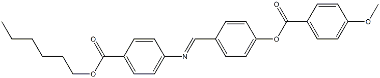 4-[4-(4-Methoxybenzoyloxy)benzylideneamino]benzoic acid hexyl ester Struktur