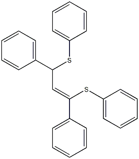 1,3-Bis(phenylthio)-1,3-diphenyl-1-propene Struktur