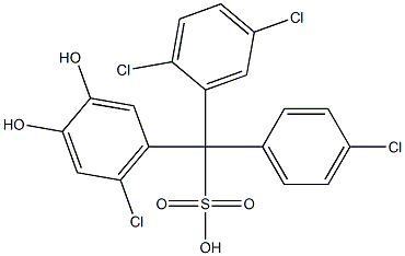 (4-Chlorophenyl)(2,5-dichlorophenyl)(6-chloro-3,4-dihydroxyphenyl)methanesulfonic acid Struktur