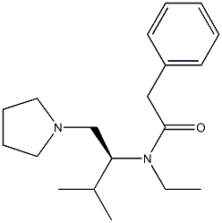 2-(Phenyl)-N-ethyl-N-[(S)-2-methyl-1-(1-pyrrolidinylmethyl)propyl]acetamide Struktur