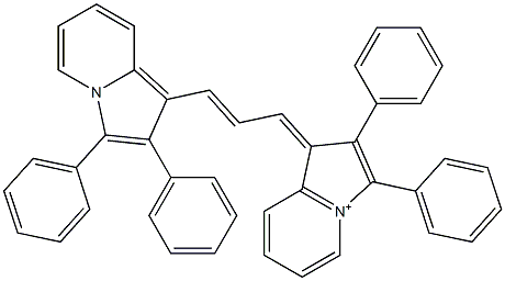 1-[3-(2,3-Diphenyl-1-indolizinyl)-2-propenylidene]-2,3-diphenyl-1H-indolizin-4-ium Struktur