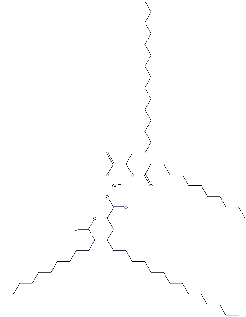 Bis(2-dodecanoyloxyoctadecanoic acid)calcium salt Struktur