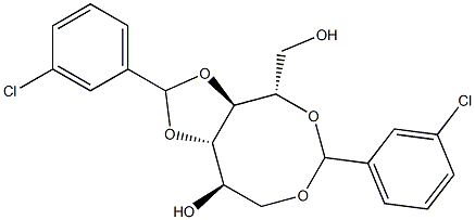 1-O,5-O:3-O,4-O-Bis(3-chlorobenzylidene)-L-glucitol Struktur