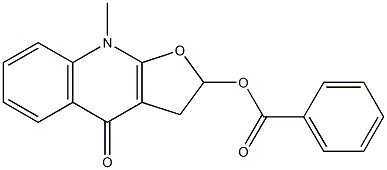 2,3-Dihydro-2-benzoyloxy-9-methylfuro[2,3-b]quinolin-4(9H)-one Struktur