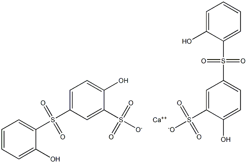 Bis[5-(2-hydroxyphenylsulfonyl)-2-hydroxybenzenesulfonic acid]calcium salt Struktur