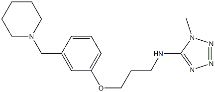 N-[3-[3-(Piperidinomethyl)phenoxy]propyl]-1-methyl-1H-tetrazol-5-amine Struktur