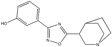 5-(1-Azabicyclo[2.2.2]octan-3-yl)-3-(3-hydroxyphenyl)-1,2,4-oxadiazole Struktur