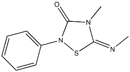 4-Methyl-2-phenyl-5-(methylimino)-4,5-dihydro-1,2,4-thiadiazol-3(2H)-one Struktur