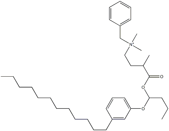 N,N-Dimethyl-N-benzyl-N-[3-[[1-(3-dodecylphenyloxy)butyl]oxycarbonyl]butyl]aminium Struktur