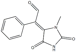 1-Methyl-5-(2-oxo-1-phenylethylidene)imidazolidine-2,4-dione Struktur