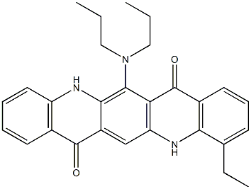 6-(Dipropylamino)-11-ethyl-5,12-dihydroquino[2,3-b]acridine-7,14-dione Struktur