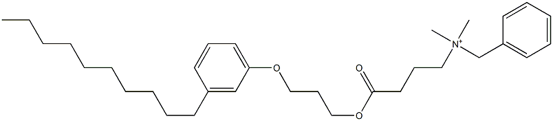 N,N-Dimethyl-N-benzyl-N-[3-[[3-(3-decylphenyloxy)propyl]oxycarbonyl]propyl]aminium Struktur