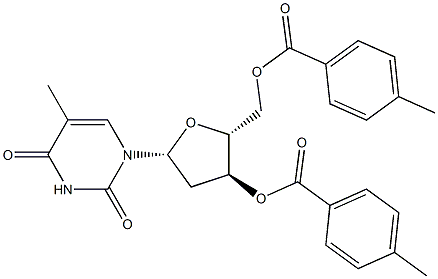 3'-O,5'-O-Di-p-toluoylthymidine Struktur