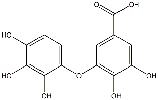 3,4-Dihydroxy-5-(2,3,4-trihydroxyphenoxy)benzoic acid Struktur