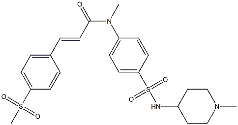 N-Methyl-4-methylsulfonyl-N-[4-[1-methyl-4-piperidinylsulfamoyl]phenyl]-trans-cinnamamide Struktur