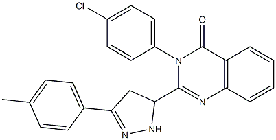 3-(4-Chlorophenyl)-2-[[3-(4-methylphenyl)-4,5-dihydro-1H-pyrazol]-5-yl]quinazolin-4(3H)-one Struktur