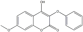 3-Phenoxy-7-methoxy-4-hydroxy-2H-1-benzopyran-2-one Struktur