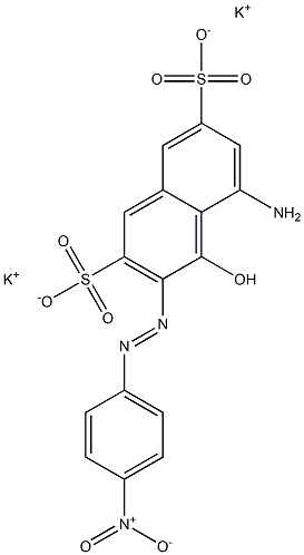 5-Amino-4-hydroxy-3-(p-nitrophenylazo)-2,7-naphthalenedisulfonic acid dipotassium salt Struktur