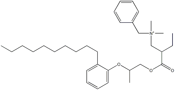 N,N-Dimethyl-N-benzyl-N-[2-[[2-(2-decylphenyloxy)propyl]oxycarbonyl]butyl]aminium Struktur