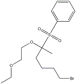 6-Bromo-2-(2-ethoxyethoxy)-2-(phenylsulfonyl)hexane Struktur