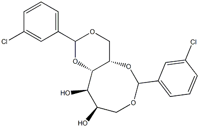 1-O,3-O:2-O,6-O-Bis(3-chlorobenzylidene)-D-glucitol Struktur