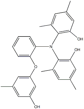 N,N-Bis(6-hydroxy-2,4-dimethylphenyl)-2-(3-hydroxy-5-methylphenoxy)benzenamine Struktur