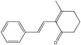 3-Methyl-2-(2-phenylethenyl)-2-cyclohexen-1-one Struktur