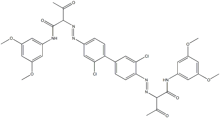 4,4'-Bis[[1-(3,5-dimethoxyphenylamino)-1,3-dioxobutan-2-yl]azo]-2,3'-dichloro-1,1'-biphenyl Struktur