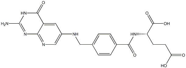 N-[4-[[N-[(2-Amino-3,4-dihydro-4-oxopyrido[2,3-d]pyrimidin)-6-yl]amino]methyl]benzoyl]-L-glutamic acid Struktur