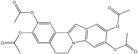 5,6-Dihydroindolo[2,1-a]isoquinoline-2,3,9,10-tetrol tetraacetate Struktur