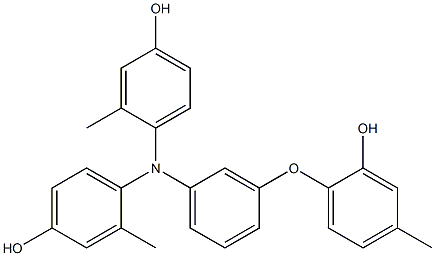 N,N-Bis(4-hydroxy-2-methylphenyl)-3-(2-hydroxy-4-methylphenoxy)benzenamine Struktur