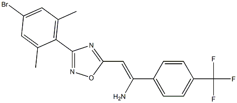 5-[(Z)-2-Amino-2-(4-trifluoromethylphenyl)ethenyl]-3-(4-bromo-2,6-dimethylphenyl)-1,2,4-oxadiazole Struktur