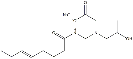 N-(2-Hydroxypropyl)-N-(5-octenoylaminomethyl)glycine sodium salt Struktur