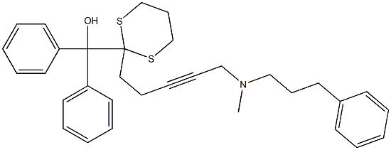 Diphenyl[2-[5-[N-methyl-N-(3-phenylpropyl)amino]-3-pentynyl]-1,3-dithian-2-yl]methanol Struktur